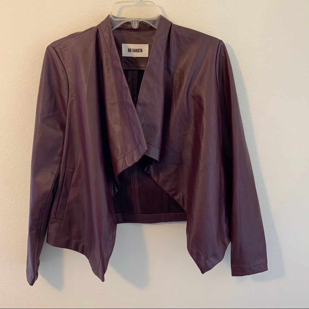 BB Dakota Peppin Vegan Leather Wrap Jacket